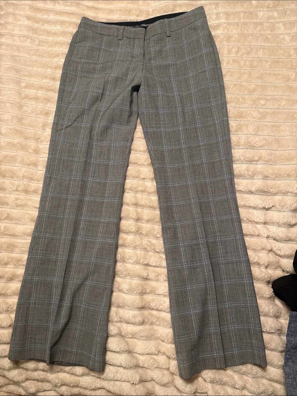Express Gray Plaid Boot-Cut Pants